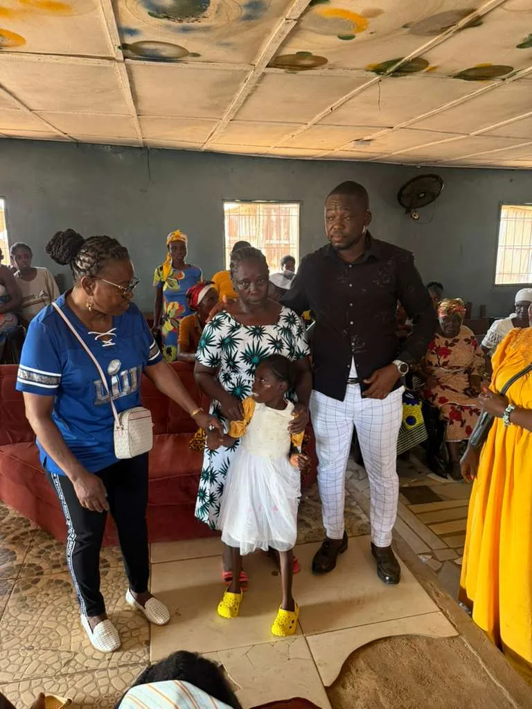 Students with school supplies in Liberia